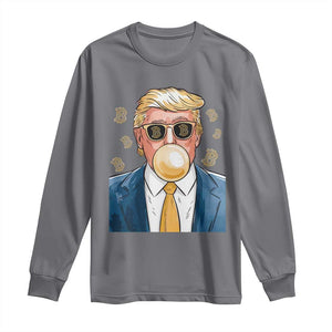 Trump Bitcoin Long Sleeve Shirt 2024 President Funny Golden Trump Bubble Gum TS10 Charcoal Print Your Wear