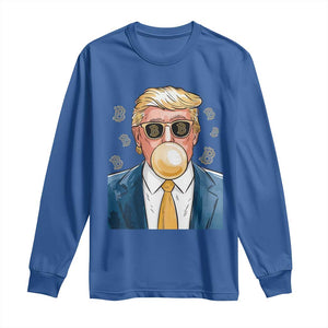 Trump Bitcoin Long Sleeve Shirt 2024 President Funny Golden Trump Bubble Gum TS10 Royal Blue Print Your Wear