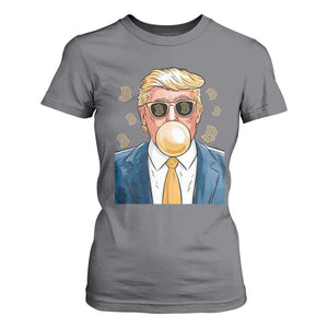 Trump Bitcoin T Shirt For Women 2024 President Funny Golden Trump Bubble Gum TS10 Charcoal Print Your Wear