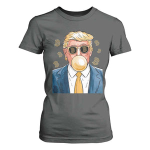 Trump Bitcoin T Shirt For Women 2024 President Funny Golden Trump Bubble Gum TS10 Dark Heather Print Your Wear