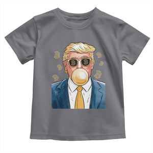 Trump Bitcoin Toddler T Shirt 2024 President Funny Golden Trump Bubble Gum TS10 Charcoal Print Your Wear