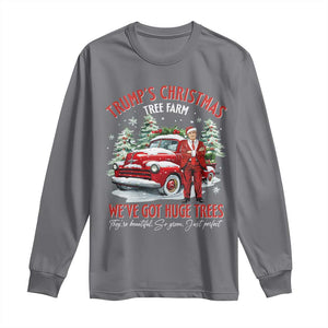 Funny Trump Christmas Tree Farm Long Sleeve Shirt Make Xmas Great Again TS10 Charcoal Print Your Wear