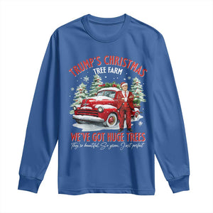 Funny Trump Christmas Tree Farm Long Sleeve Shirt Make Xmas Great Again TS10 Royal Blue Print Your Wear