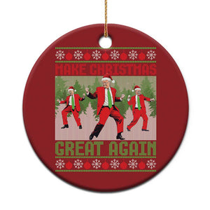 Funny Trump Christmas Ornament Make Xmas Great Again Ugly Sweater Santa Trump Dance Pajamas TS10 Print Your Wear