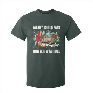 Funny Christmas Trump T Shirt For Kid Shitter Was Full Ugly Xmas TS10 Dark Forest Green Print Your Wear