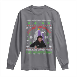 Christmas Nakatomi Plaza Long Sleeve Shirt Hans Gruber Xmas Party 2024 Ugly Gift TS10 Charcoal Print Your Wear