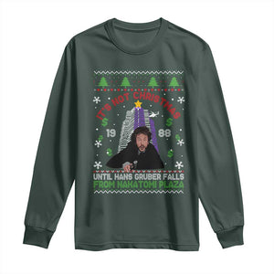 Christmas Nakatomi Plaza Long Sleeve Shirt Hans Gruber Xmas Party 2024 Ugly Gift TS10 Dark Forest Green Print Your Wear