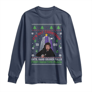 Christmas Nakatomi Plaza Long Sleeve Shirt Hans Gruber Xmas Party 2024 Ugly Gift TS10 Navy Print Your Wear