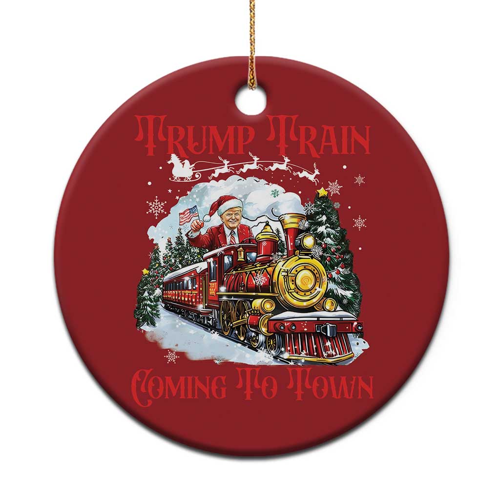 Funny Trump Christmas Ornament Trump Train Coming To Town Santa Pajamas TS10 Print Your Wear