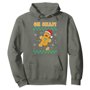 Gingerbread Man Oh Snap Christmas Hoodie TS10 Military Green Print Your Wear