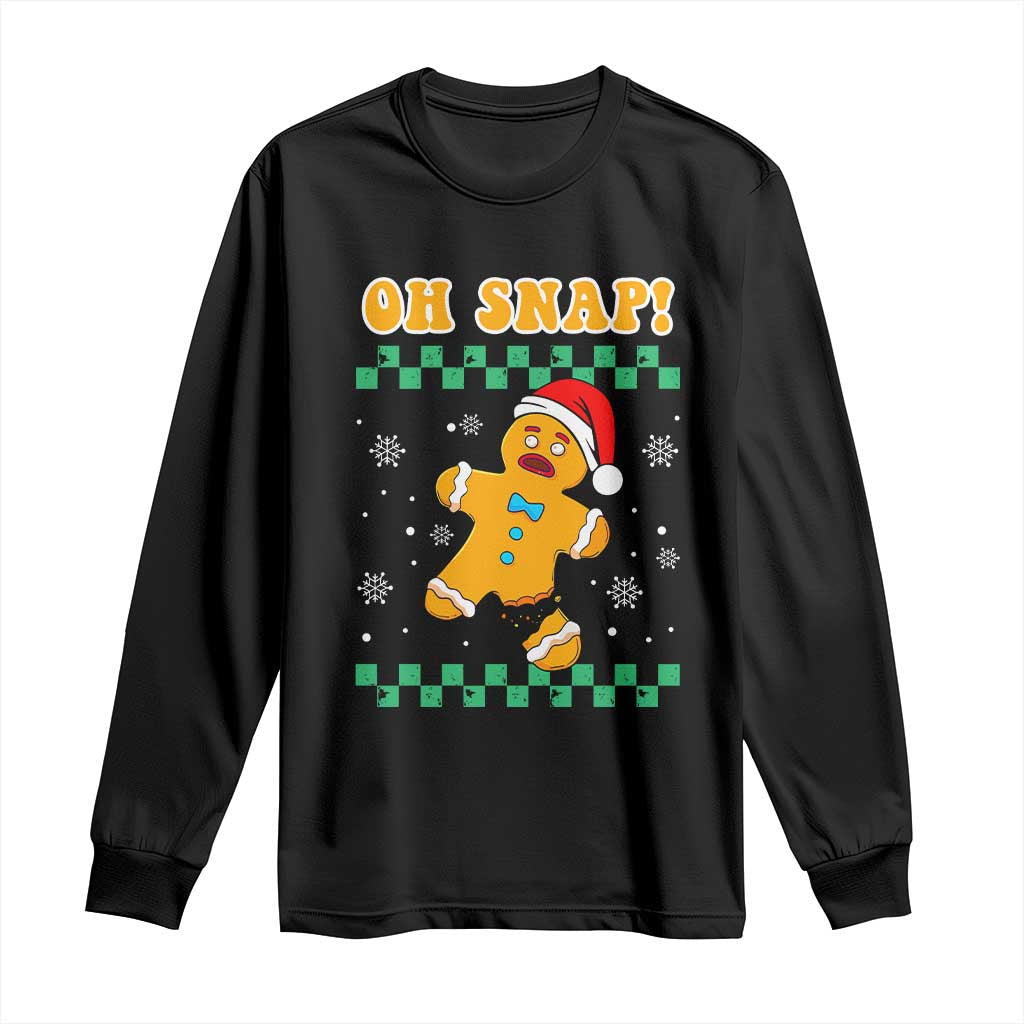 Gingerbread Man Oh Snap Christmas Long Sleeve Shirt TS10 Black Print Your Wear