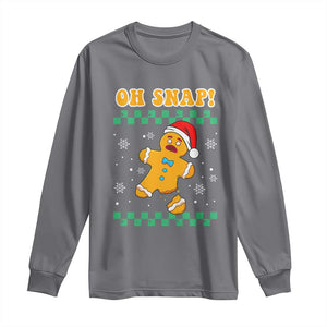 Gingerbread Man Oh Snap Christmas Long Sleeve Shirt TS10 Charcoal Print Your Wear