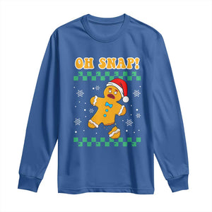 Gingerbread Man Oh Snap Christmas Long Sleeve Shirt TS10 Royal Blue Print Your Wear