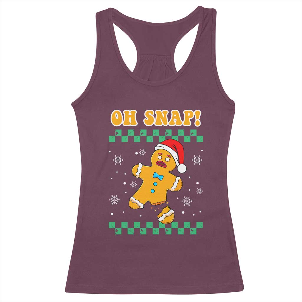 Gingerbread Man Oh Snap Christmas Racerback Tank Top TS10 Maroon Print Your Wear