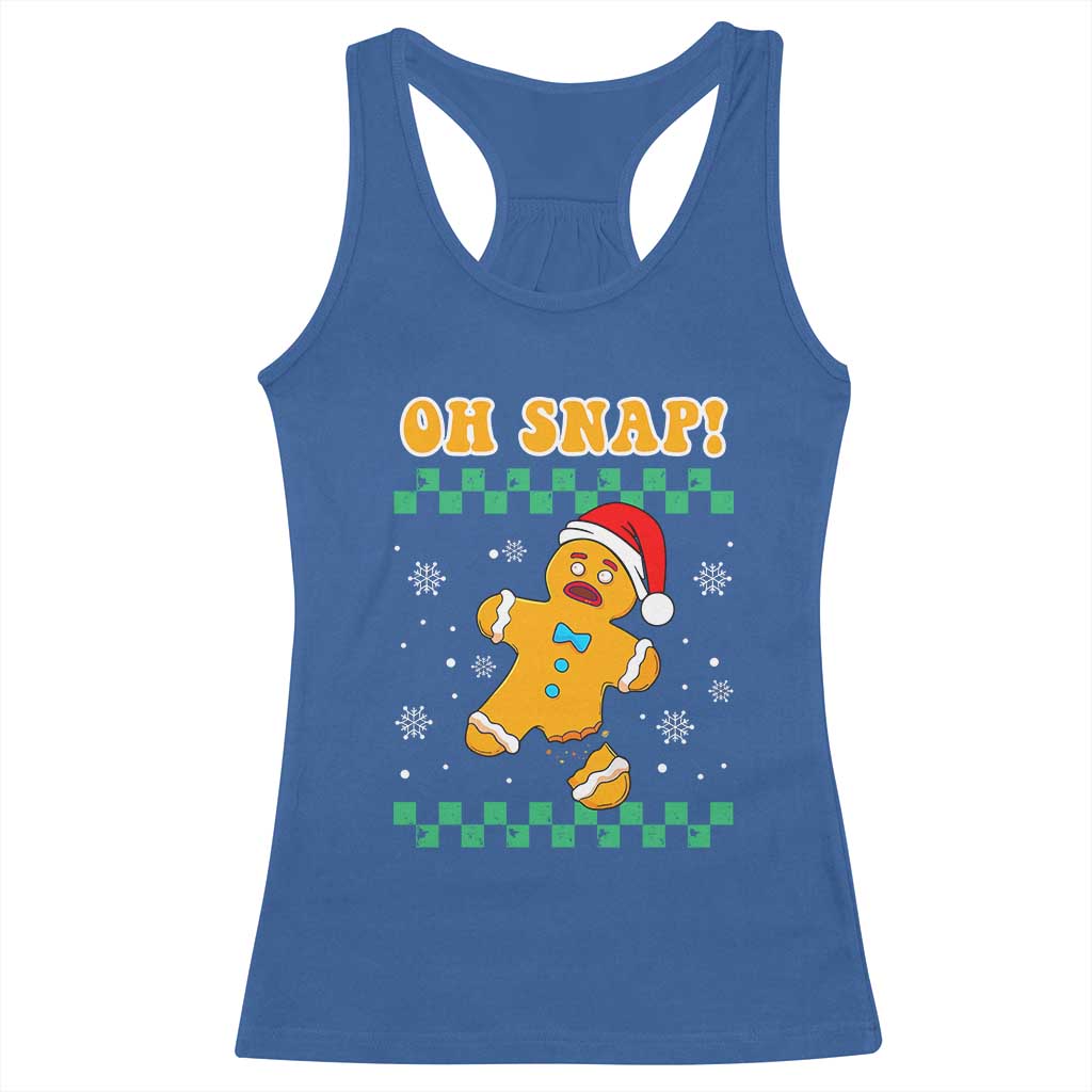 Gingerbread Man Oh Snap Christmas Racerback Tank Top TS10 Royal Blue Print Your Wear