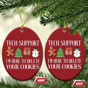 Xmas Tech Support Christmas Ornament Here To Delete Cookies IT Xmas TS10 Oval Red Print Your Wear