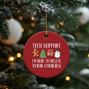 Xmas Tech Support Christmas Ornament Here To Delete Cookies IT Xmas TS10 Print Your Wear