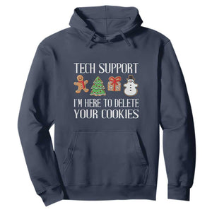 Christmas Tech Support Hoodie Here To Delete Cookies IT Xmas TS10 Navy Print Your Wear