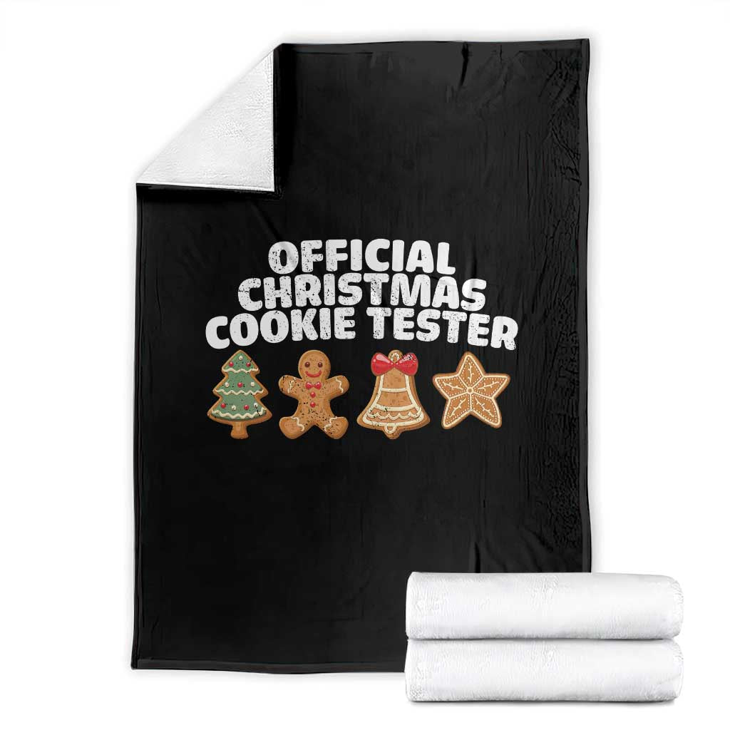Official Christmas Cookie Tester Throw Blanket Taster Baking Crew Sibling Matching TS10 Black Print Your Wear
