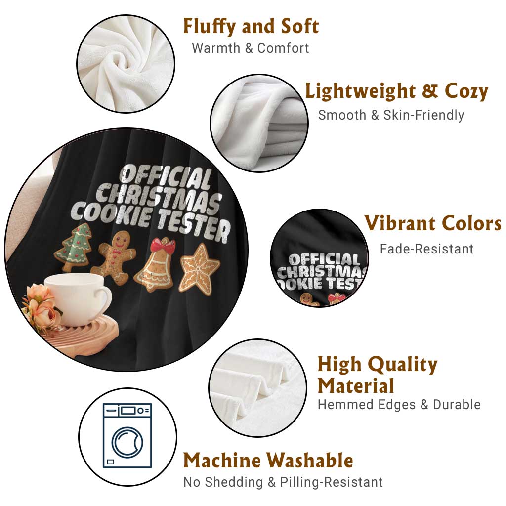 Official Christmas Cookie Tester Throw Blanket Taster Baking Crew Sibling Matching TS10 Print Your Wear