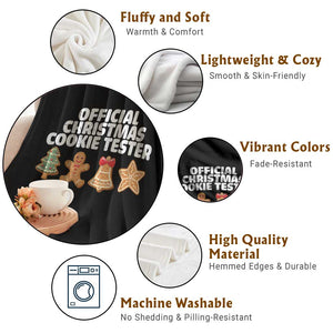 Official Christmas Cookie Tester Throw Blanket Taster Baking Crew Sibling Matching TS10 Print Your Wear