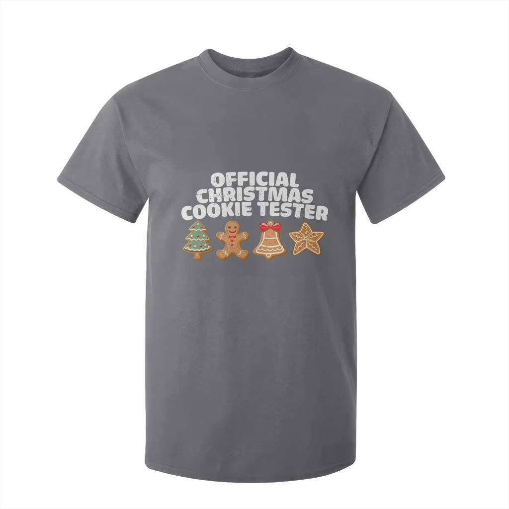 Official Christmas Cookie Tester T Shirt For Kid Taster Baking Crew Sibling Matching TS10 Charcoal Print Your Wear
