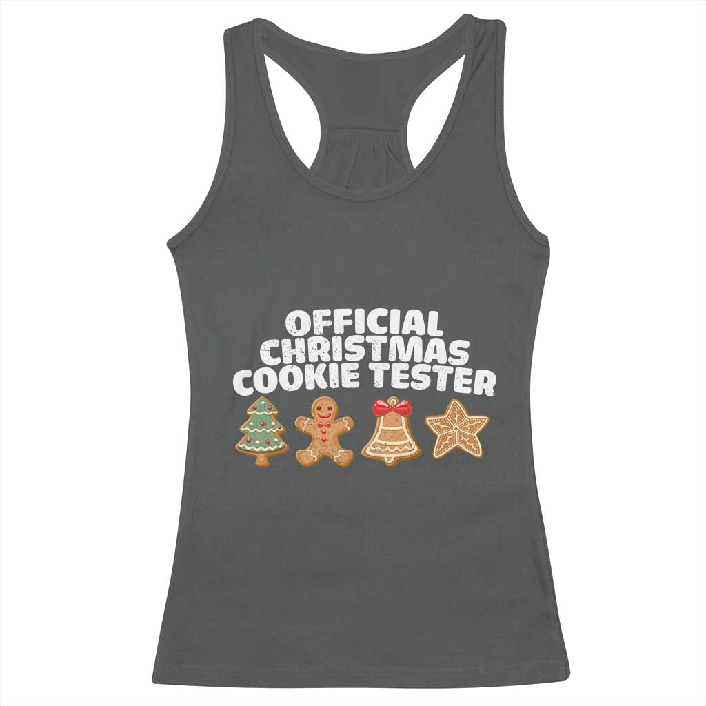 Official Christmas Cookie Tester Racerback Tank Top Taster Baking Crew Sibling Matching TS10 Dark Heather Print Your Wear