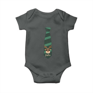 Personalized Funny Christmas Baby Onesie Tie With Reindeer For Family Matching Custom Name Ugly Gift TS10 Dark Heather Print Your Wear