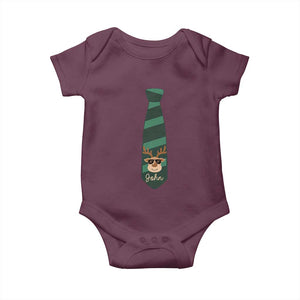 Personalized Funny Christmas Baby Onesie Tie With Reindeer For Family Matching Custom Name Ugly Gift TS10 Maroon Print Your Wear