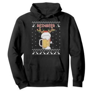 Christmas Couple Matching Hoodie Funny Winedeer Reinbeer Matching Ugly Sweaters Beer TS10 Black Print Your Wear