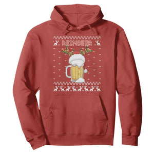 Christmas Couple Matching Hoodie Funny Winedeer Reinbeer Matching Ugly Sweaters Beer TS10 Red Print Your Wear