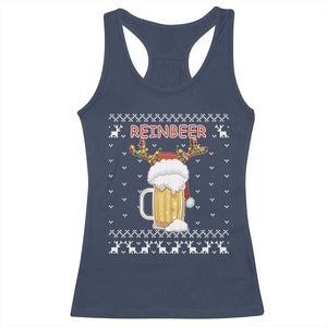 Christmas Couple Matching Racerback Tank Top Funny Winedeer Reinbeer Matching Ugly Sweaters Beer TS10 Navy Print Your Wear