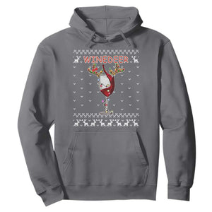 Christmas Couple Matching Hoodie Funny Winedeer Reinbeer Matching Ugly Sweaters Wine TS10 Charcoal Print Your Wear