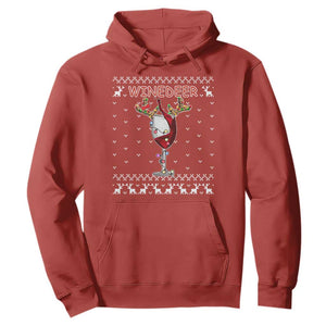 Christmas Couple Matching Hoodie Funny Winedeer Reinbeer Matching Ugly Sweaters Wine TS10 Red Print Your Wear