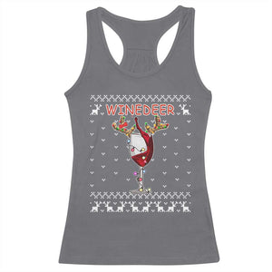 Christmas Couple Matching Racerback Tank Top Funny Winedeer Reinbeer Matching Ugly Sweaters Wine TS10 Charcoal Print Your Wear