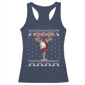 Christmas Couple Matching Racerback Tank Top Funny Winedeer Reinbeer Matching Ugly Sweaters Wine TS10 Navy Print Your Wear