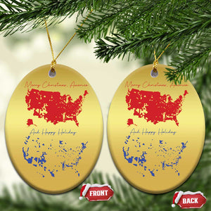 Funny Trump Christmas Ornament 2024 Electoral Map Merry Christmas America Happy Holiday TS10 Oval Gold Print Your Wear