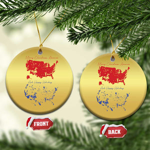 Funny Trump Christmas Ornament 2024 Electoral Map Merry Christmas America Happy Holiday TS10 Circle Gold Print Your Wear