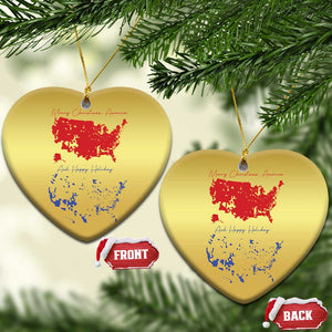 Funny Trump Christmas Ornament 2024 Electoral Map Merry Christmas America Happy Holiday TS10 Heart Gold Print Your Wear