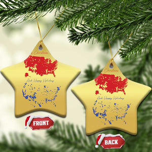 Funny Trump Christmas Ornament 2024 Electoral Map Merry Christmas America Happy Holiday TS10 Star Gold Print Your Wear