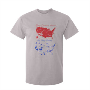 Funny Christmas Trump T Shirt For Kid 2024 Electoral Map Merry Christmas America Happy Holiday TS10 Ice Gray Print Your Wear