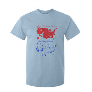 Funny Christmas Trump T Shirt For Kid 2024 Electoral Map Merry Christmas America Happy Holiday TS10 Light Blue Print Your Wear