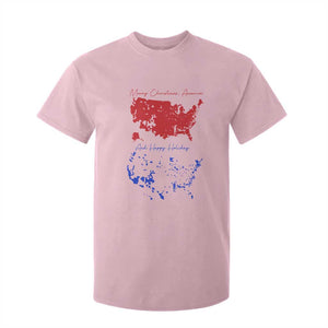 Funny Christmas Trump T Shirt For Kid 2024 Electoral Map Merry Christmas America Happy Holiday TS10 Light Pink Print Your Wear