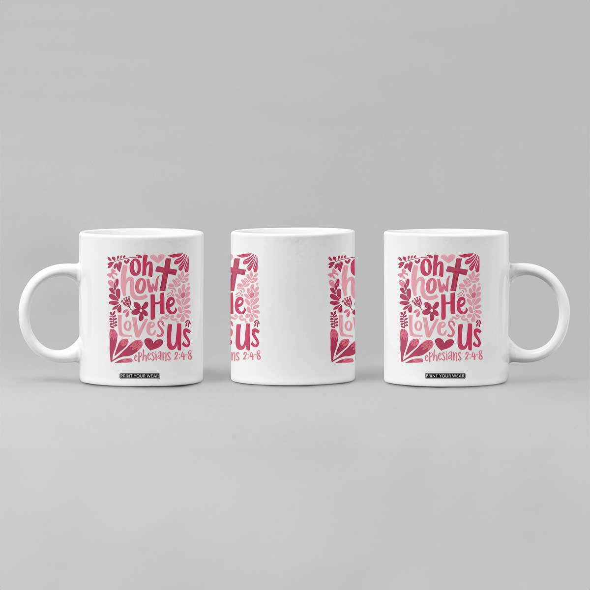 Oh how He Loves Us Coffee Mug Boho Christian Valentine TS10 Print Your Wear