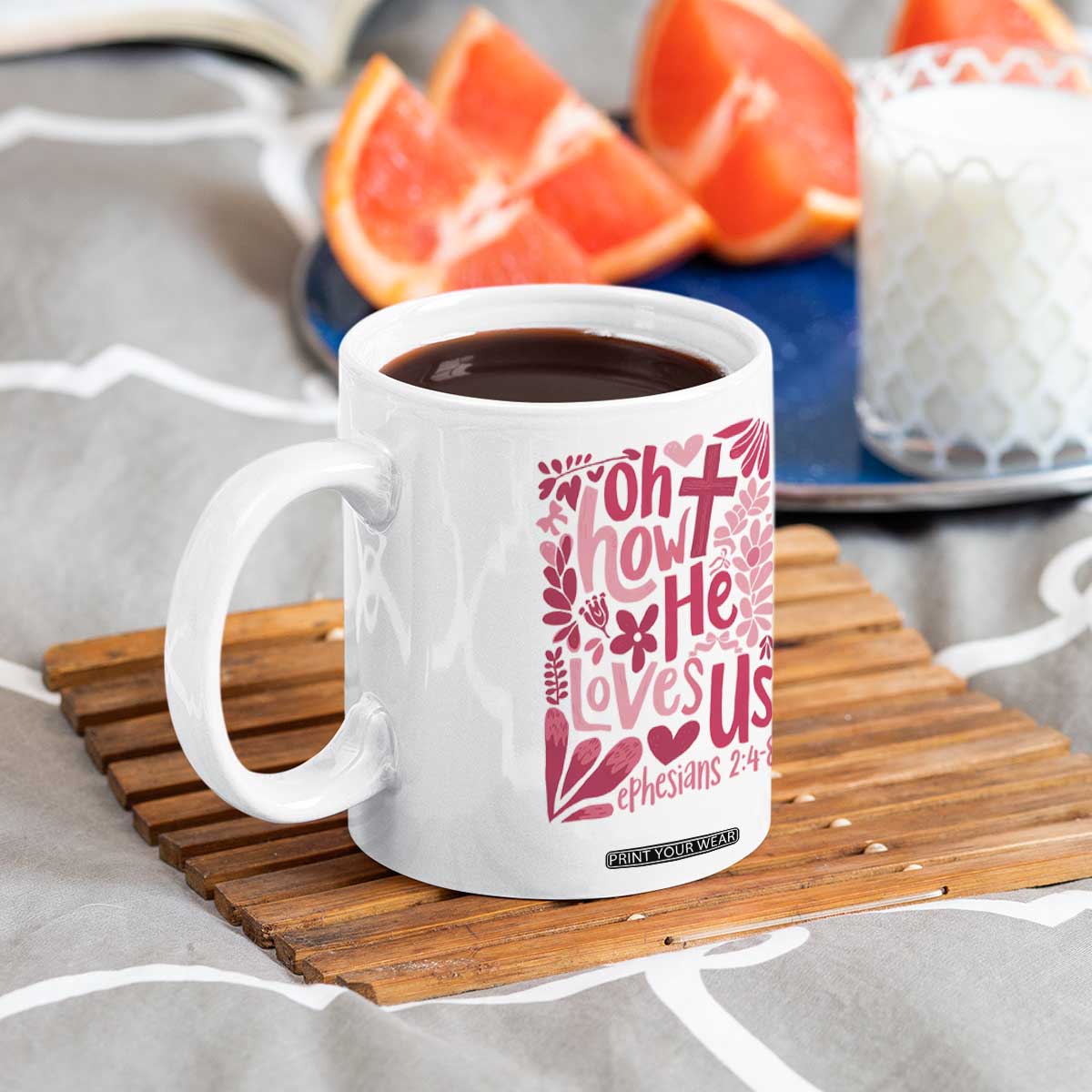Oh how He Loves Us Coffee Mug Boho Christian Valentine TS10 Print Your Wear