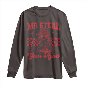 Mr Steal Your Heart Long Sleeve Shirt Cute Cupid Youth Boys Baby Boy Valentine Toddler TS10 Dark Chocolate Print Your Wear