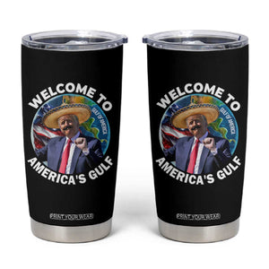 America's Gulf Mexico Tumbler Cup Trump Sombrero Dancing Funny Map TS10 Black Print Your Wear