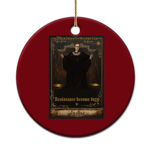 Tarot Card RBG Ceramic Ornament When Injustice Becomes Law Resistance Becomes Duty TS10 1pc Red Print Your Wear