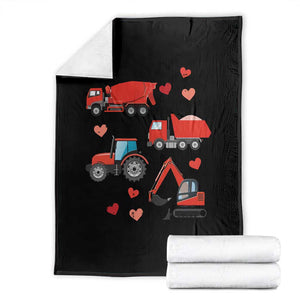 Excavator Construction Throw Blanket Car Tractor Truck Lovers TS10 Black Print Your Wear