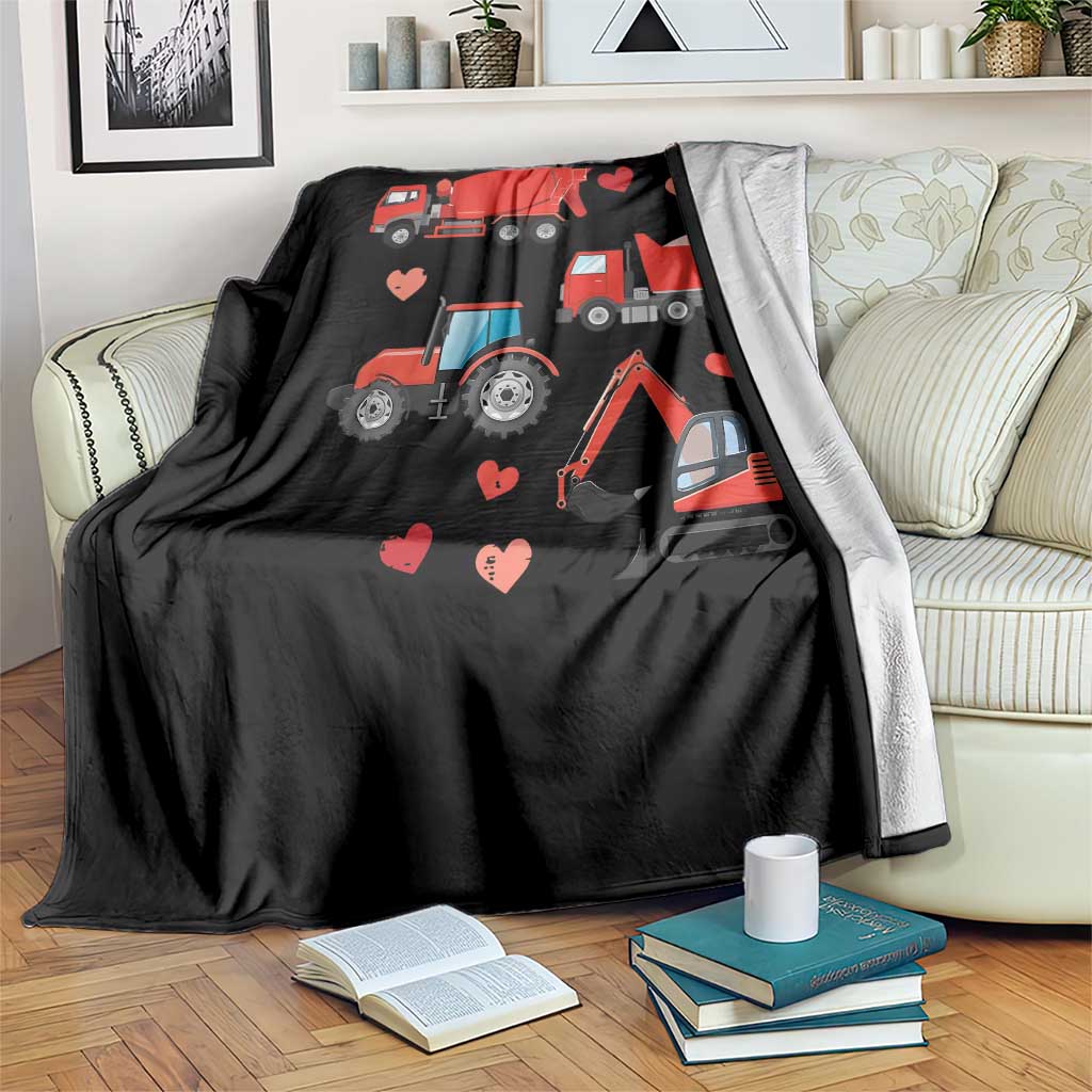 Excavator Construction Throw Blanket Car Tractor Truck Lovers TS10 Print Your Wear